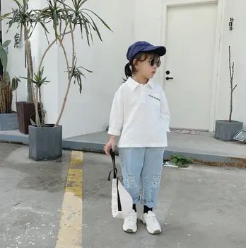 

2020 new girls boys t-shirt spring cotton fashion kids top 3-9t HM61