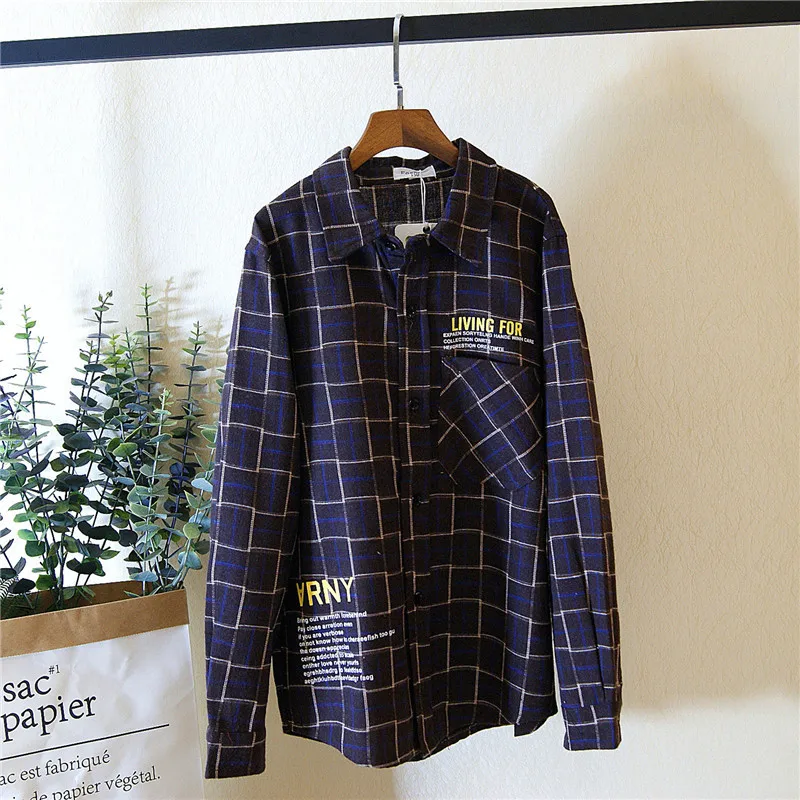 

BOY'S Long Sleeve Plaid Shirt 2019 Autumn And Winter New Style Korean-style-Style Pure Cotton CHILDREN'S Shirt 10-16-Year-Old Ch
