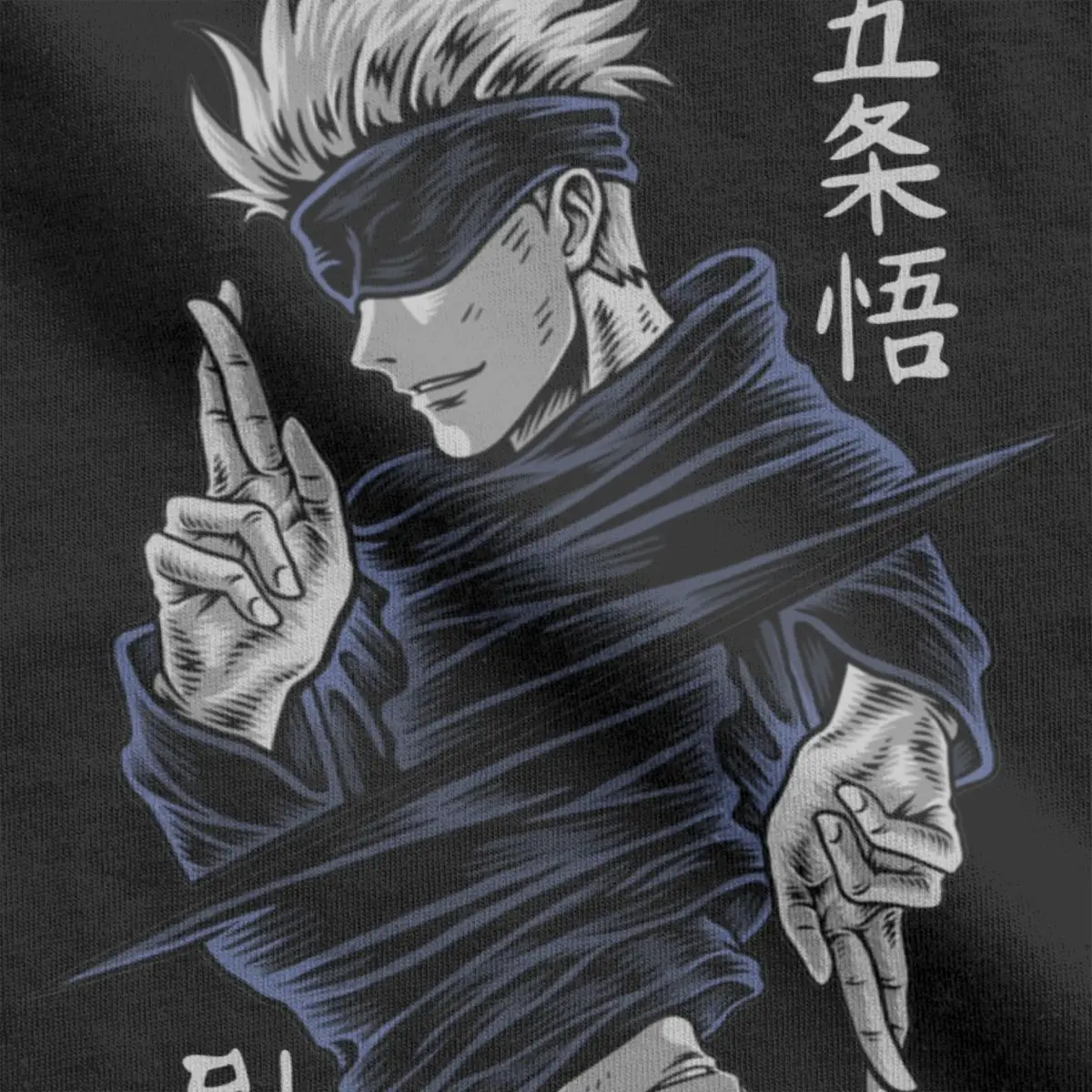 Men's Vintage Anime Graphic T-Shirt - Gojo Satoru Manga Design, 100% Cotton, Funny Short Sleeve Tee Gift