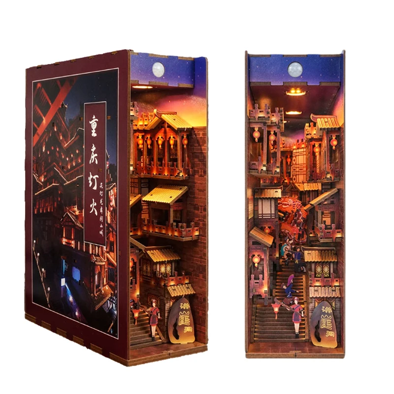 China Town Book Nook Book Shelf Insert Bibliothèque avec kit de  construction de maquette légère -  Canada