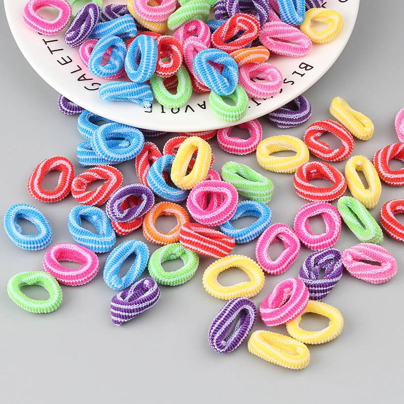 100pcs 2cm Mini Hairbands for Children Scrunchy Elastic Hair Bands Girls color Rubber Bands Hair Accessories Headbands Headwear