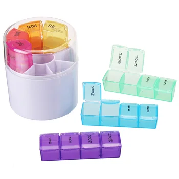 

28 Slots Weekly Pill Case Organizer Box Tablet Holder Dispenser Medicine Pill Box Splitters Travel Daily Pill Storage Container