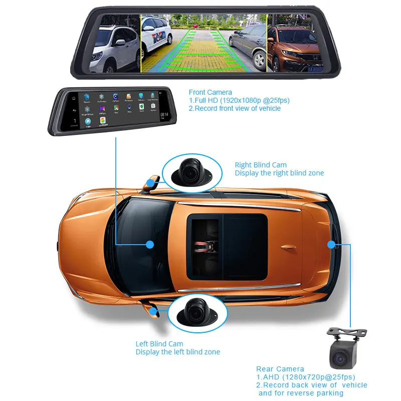  Anstar 4CH Cameras 2GB+32GB Dash Cam Car Camera 10