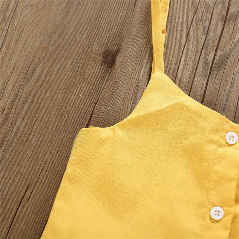 summer children girl cloth set yellow vest pineapple short pant 2pcs suit (3)