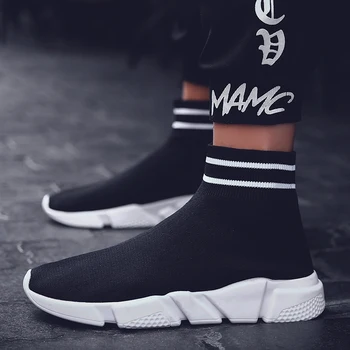 

shoes slip causal white breathable sport Fashion solid shoe hombre hot summer knitting High Shoes Casual leather casual black s