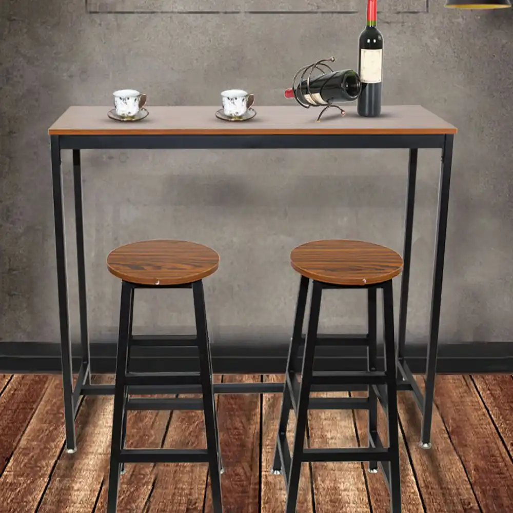 Pub Bars Wooden Table Vintage Rectangular Table With Metal Frame Home Office Bar Tables Aliexpress