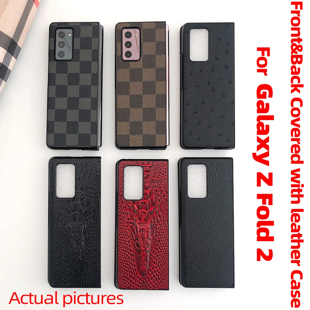 

For Galaxy Z Fold 2 Case for Galaxy Z Fold2 5G front and back covered with Luxury leather Case For Galaxy Z Fold2 5G Case
