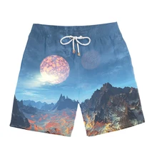 Классические Галактические космические 3d печати новейшие мужские шорты штаны из сетчатого материала Аврора модные пляжные повседневные шорты Harajuku быстросохнущие мужские шорты