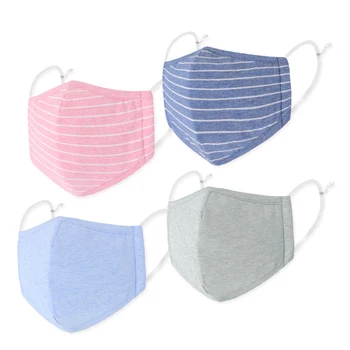 

2pcs Children Face Mask Adjustable Foldable Anti-dust Baby Protective Mask Kids Face Mask Cotton 3-Layer Protection