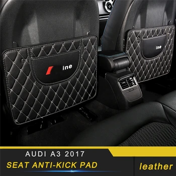 

For Audi A3 2017-2019 Car Care Seat Back Protector Leather Cover Automobile Anti-Kick Mat Pad Interior Accessories