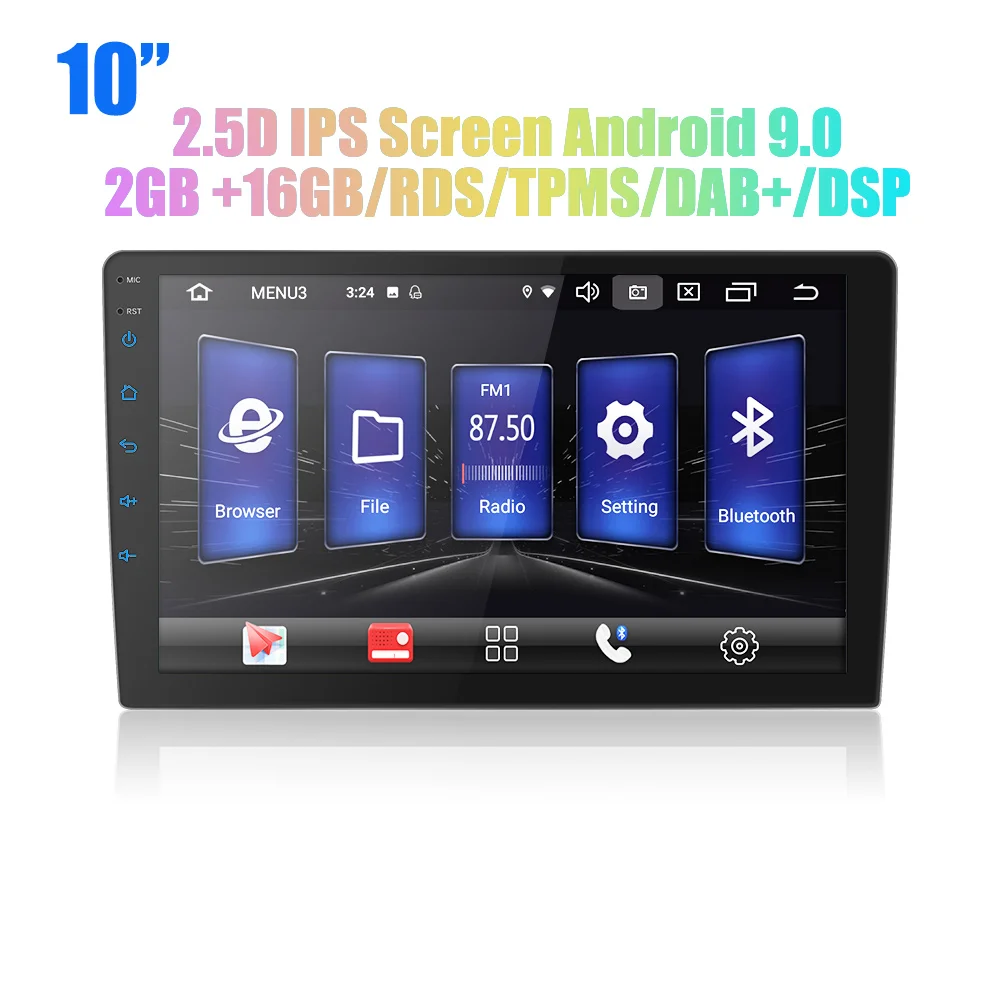 2 din Android 9.0 Ouad Core PX6 Car Radio Stereo GPS Navi Audio Video Player PC Box Wifi BT HDMI AMP 7851 OBD DAB+ SWC 4G+ 32G - Цвет: 10 inch android 9.0