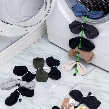 

Home socks hanging rope creative multi-function laundry net basket wash socks stockings drying rack socks