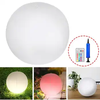 

34CM Power Solar LED Ball Light Cordless Colorful Steady RGB Light with Remote Control Waterproof Rechargeable Pool Decor Light