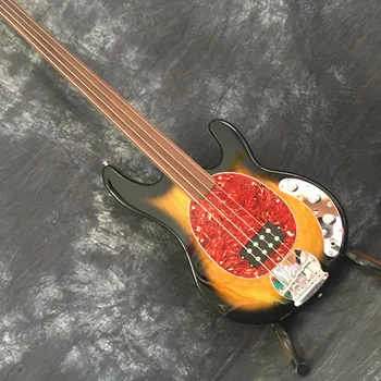 

New arrival China fretless 4 Strings Electric Bass Guitars in Vintage Sunburst for sale