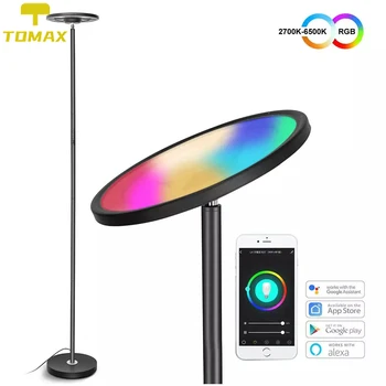 

Floor Lamp, Tovinx Super Bright RGBW Smart WiFi LED Floor Lamp for Reading, Dimmable Torchiere, for Living Rooms Bedrooms, for D