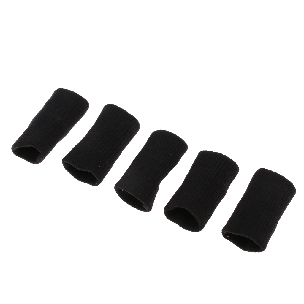 5 Pieces Sports Elastic Finger Sleeves Protector Sleeves Breathable Support Thumb Brace Protector Sports Aid Nylon Finger Sleeve