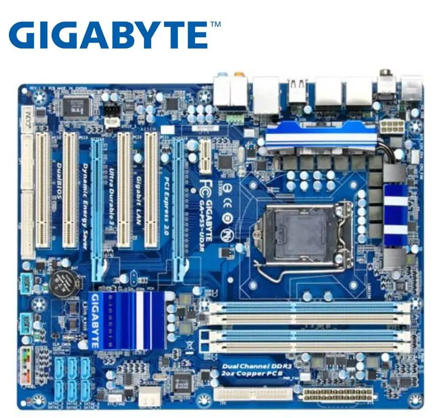 Материнская плата Gigabyte GA-P55-UD3R для intel LGA 1156 DDR3 P55-UD3R 16 Гб P55 Материнские платы