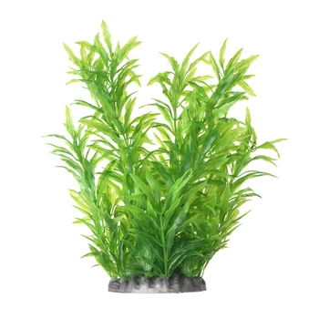 

Artificial plastic tall water plants and ceramic base decorate the aquarium 1PC realistic