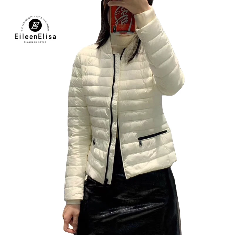 

Women's Down jacket 2019 Winter Basic Short Down jacket Warm Coat Female
