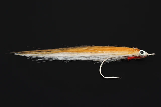 Tigofly 12 pcs 1/0 4cm High Carbon Hook Polar Fry Salmon Trout Sea Bass Steelhead Minnow Fly Fishing Flies Lure Set Tawny