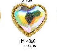 10 шт./лот, сплав, модные формы, дизайн ногтей, 3d Красочные бриллианты, разноцветные стразы для украшения ногтей - Цвет: HY-4360 10pcs