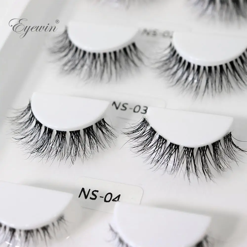 Eyewin 3D Visone Ciglia Invisibili Ciglia Incrociate Fatte A Mano Banda Trasparente Ciglia Morbide Ciglia Naturali Lunghe Wispy Ciglia Finte Trucco