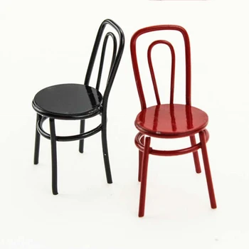 

1/12 1/6 Scale Dollhouse Mini Alloy Chairs DIY Model Room Decor DIY Accessory