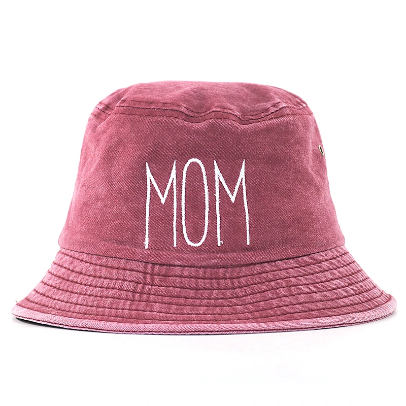 100% cotton washed soft couple MOM DAD hat soft fashion bucket hats embroidery casual sun fishermen cap high quality green fedora hat