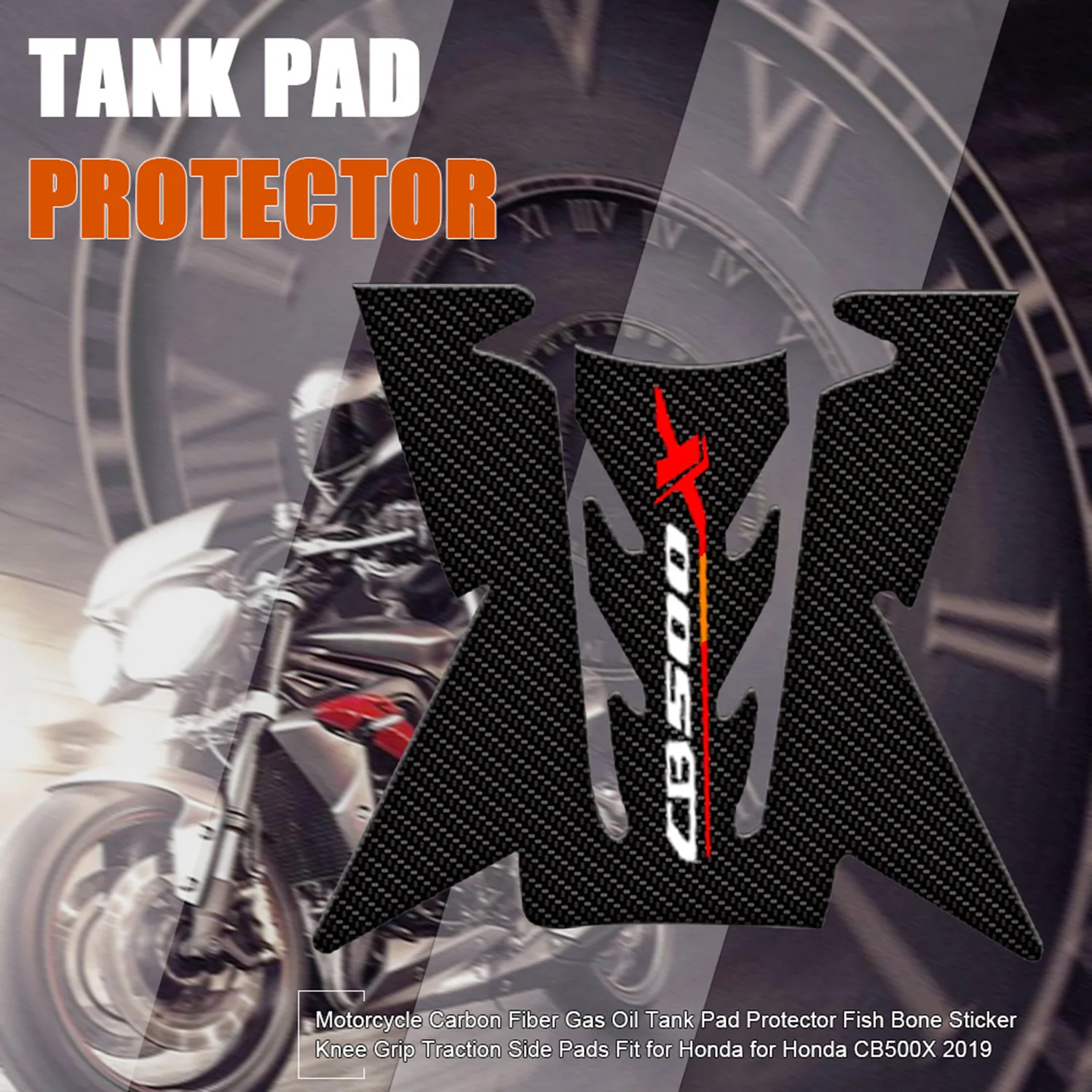 Для Honda CB500X мотоцикл углеродное волокно Бензобак накладка протектор Наклейка с рыбьей костью колено сцепление тяги боковые колодки