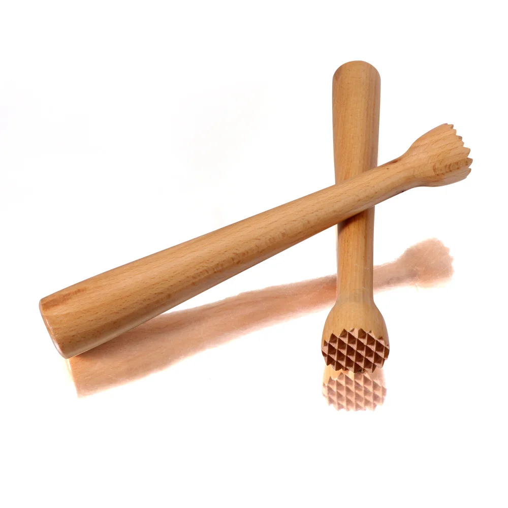 10'' Wooden Muddler for Cocktails Durable Wood Ice Crusher Stylish Wooden Mojito Muddler Bar Tool Handy Cocktail Masher