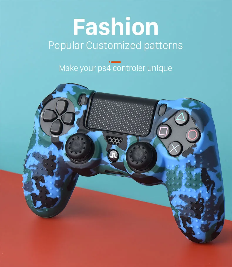 Ps4/Slim/proカモフラージュ滑り止めシリコンケースカバー,2つのクッションカバー,dualshock 4コントローラー用 _ _ Aliexpress