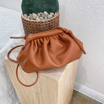 

Women's new 2020 shoulder bag small group design versatile texture pleated cloud bag casual female bag Ladies bags baguette bag