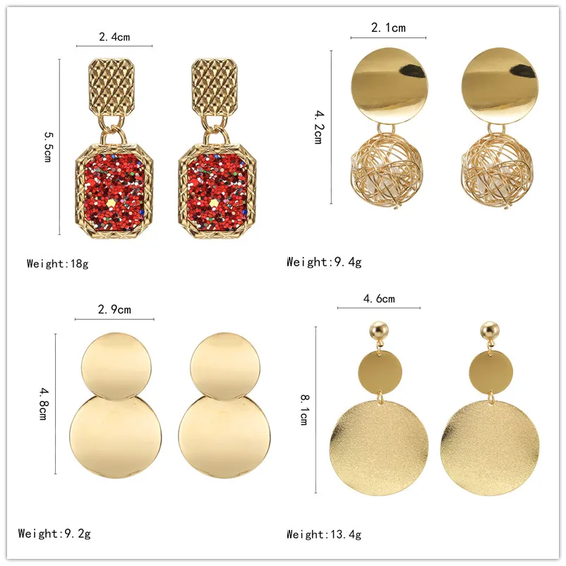 Металлические разноцветные Висячие серьги для женщин, геометрические Свадебные вечерние Винтажные серьги, женские богемные серьги