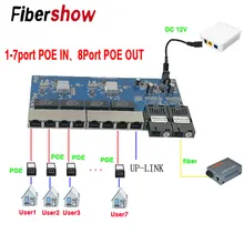 Гигабитный Ethernet-коммутатор обратное POE Питание переключатель 8 RJ45 2 SC волокно медиа конвертер волоконно-оптического кабеля UTP Порты и разъёмы 10/100/1000 м PCBA