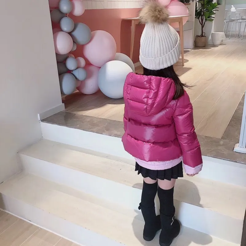 Новинка года; Зимний пуховик для маленьких девочек; детское розовое и желтое ветрозащитное пальто для детей; однотонная верхняя одежда; Детское пальто