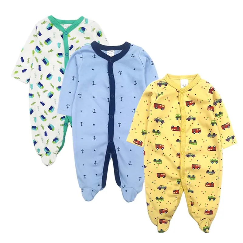 Baby-Boy-Girl-Footies-Pajamas-Original-Cotton-Spring-Sleepwear-3piece-lot-Animal-Christmas-Coverall-baby-sets (4)