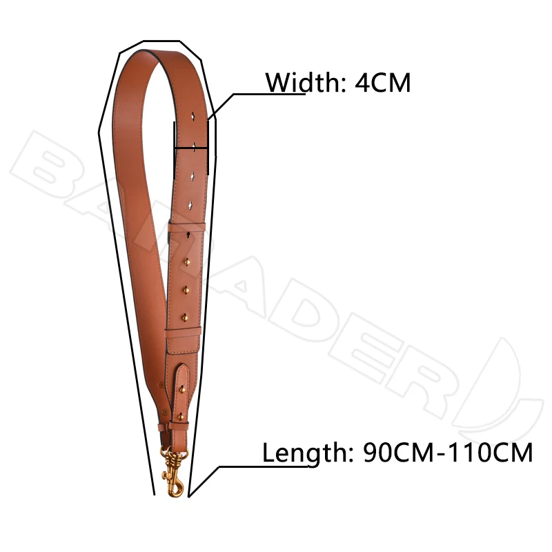 BAMADER, широкий плечевой ремень, натуральная кожа, ремень для сумки, металлический крючок, сумка на плечо, ремень, новинка, регулируемый, 95 см-110 см, аксессуары для сумки