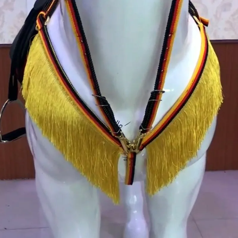 Adjustable Horse Riding Equipment Halter Horse Bridle Harness Breastplate Breast Collar Tassel Horse Equestrian Accessories saddle horse harness multi color small pony water reins mouth chews full set of horse halter fine riding equestrian supplies