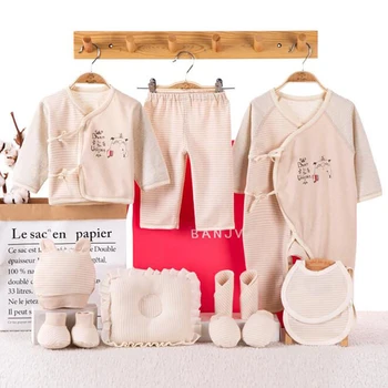 

Newborn 15 Piece 100% Cotton Baby Suit Infant Clothes set Girls Boys Shirt Pants Pillows outfits kids Clothing