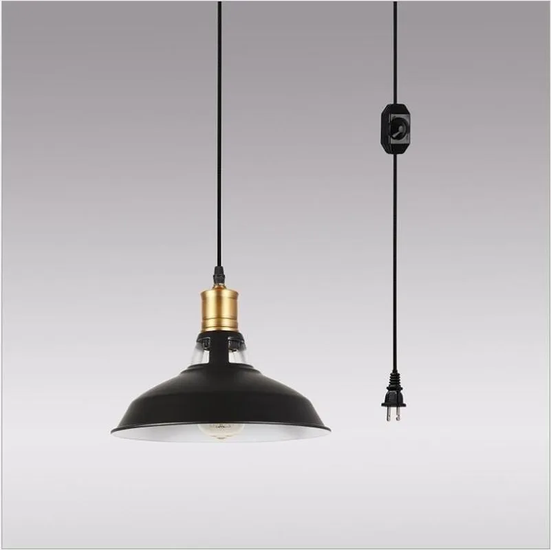 Retro Industrial pendant light Plug in Switch Pendant Lamp Indoor Barn Sconce Vintage hanglamp Fixtures Farmhouse Lighting | Лампы и