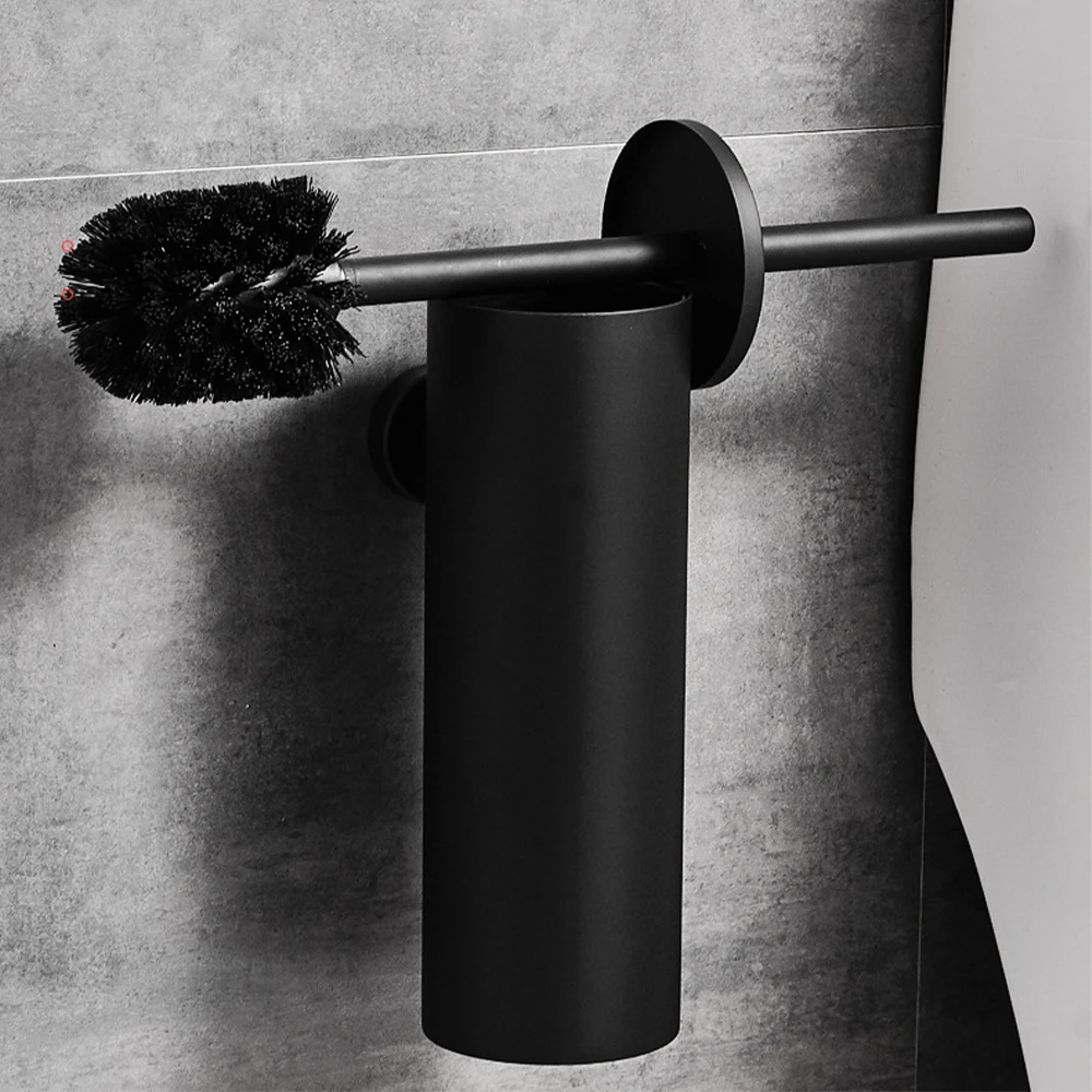 Toilet Brush Bathroom Wall Mounted Toilet Brush Holder Cleaning Tool Bathroom Accessorie Black Brushed Stainless Steel bathroom accessories toilet brush holder
