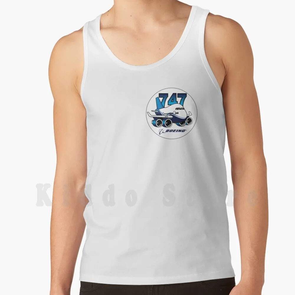 Boeing 747 Logo Design Tank Tops Vest 100 Cotton Boeing Plane Pilot