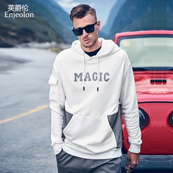 

Enjeolon Brand Autumn Winter Men Hoodies Cotton Casual Letter Print Pocket Hoodie Male Hoody Streewear Sweatshirt Plus SizeWY720