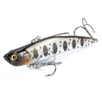

1pcs 7cm/18g Winter Sea Hard Fishing Lure VIB Bait 3D Eyes With Lead Inside Diving Swivel Jig Wing Wobbler Crankbait