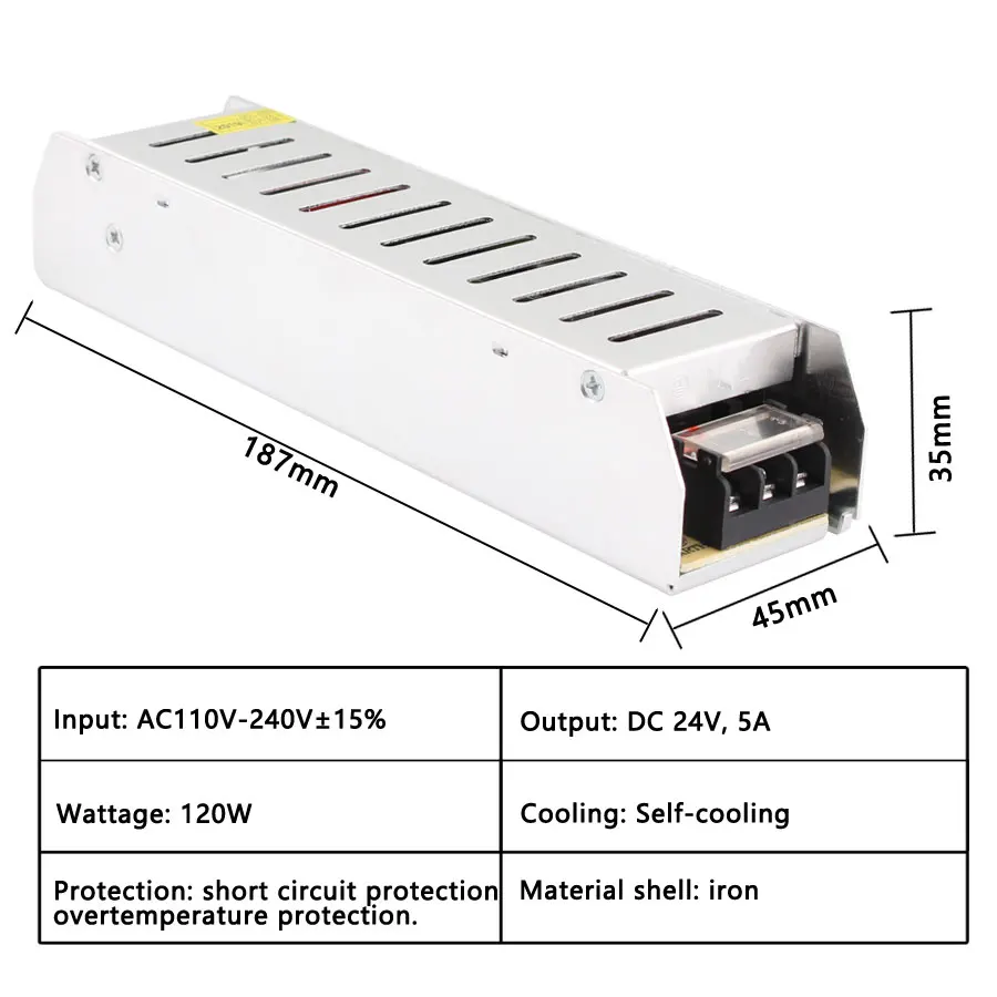 24 V трансформаторы постоянного тока 24 V 1A 2A 3A 5A 6.5A 8.3A 10A 24 V Вольт 24W 48W 75W Светодиодный драйвер адаптер питания для светодиодный