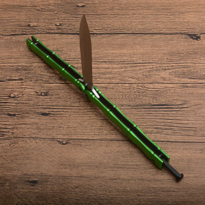 Хороший Зеленый бабочкой Balisong нет края практика Карманный выживания складной