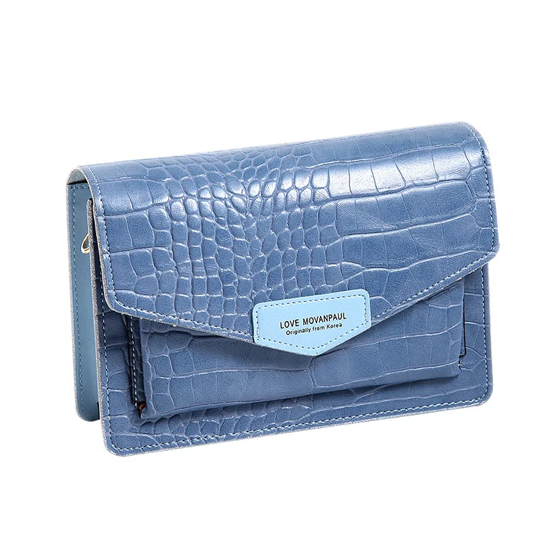 Роскошные сумки высокого качества кожаные женские сумки дизайнерские сумки через плечо женская маленькая сумка на плечо сумка-мессенджер с крокодиловым узором - Цвет: Light blue