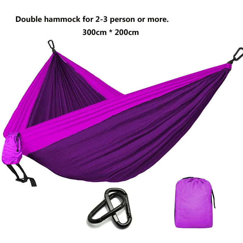 Гамак-парашют для кемпинга выживания садовая уличная мебель Досуг Спящая Hamaca путешествия двойной гамак 300*200 см - Цвет: Purple