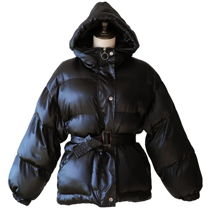 Зимняя приталенная куртка с капюшоном на утином пуху, пальто для женщин, модная короткая дизайнерская утолщенная теплая зимняя верхняя одежда