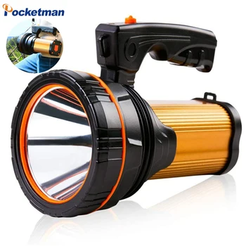 

70000LM 160W Flashlight 800m Long Range Power Camping LED Torch Waterproof Searchlight Long Use USB Rechargeable With Sidelight